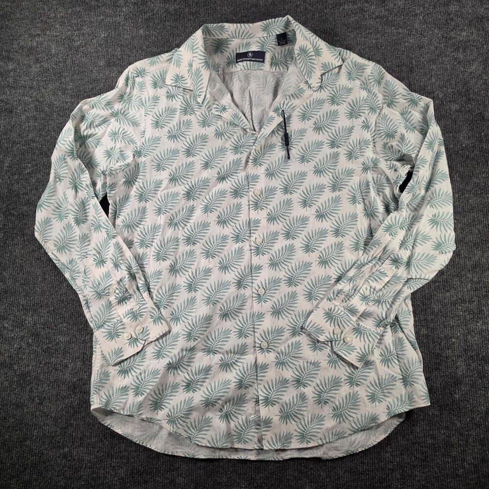 Hart-schaffner-marx Men's Green and Blue Shirt